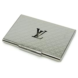 Louis Vuitton-Louis Vuitton Silver Metal Card Case-Silvery