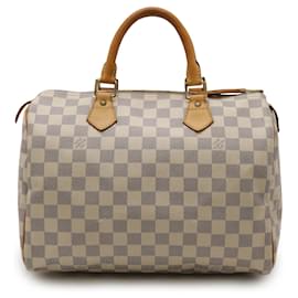 Louis Vuitton-Louis Vuitton Damier Azur Speedy 30 Handbag-Cream