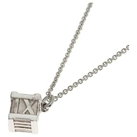 Tiffany & Co-Tiffany Atlas Cube Necklace in Silver-Other