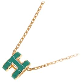 Hermès-Hermes Mini Pop H Necklace-Golden,Green