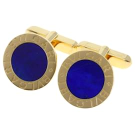 Bulgari-Bvlgari Lapis Lazuli Cufflinks in 18K Yellow Gold-Other