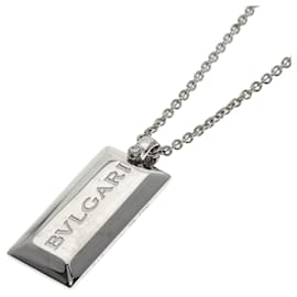 Bulgari-Bvlgari Ingot 1P Diamond Necklace in 18K White Gold-Other