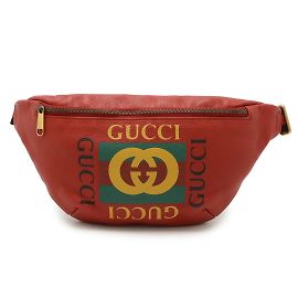 Gucci Leder Bauchtasche Rot Grün Gelb