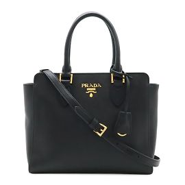 Prada Saffiano Handtasche in Schwarz Schwarz