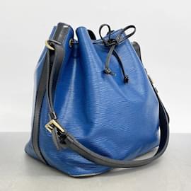 Louis Vuitton-Louis Vuitton Epi Bicolor Petit Noe Shoulder Bag-Black,Blue