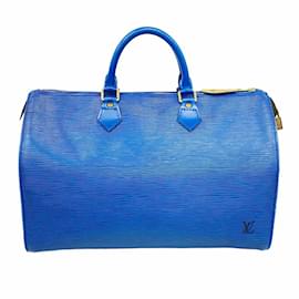 Louis Vuitton-Louis Vuitton Epi Speedy 35 Handbag-Blue