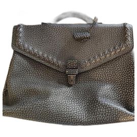 Bottega Veneta Leather Document Holder Grey Grey