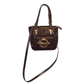 Iceberg Brown Snakeskin Leather Handbag with Shoulder Strap Brown