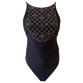 Chanel 23C Einteiler Badeanzug Body Suit FR 38 Schwarz