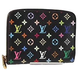 Louis Vuitton-LOUIS VUITTON Monogram Multicolor Zippy Coin Purse Black M93740 Auth BA2267AV-Black