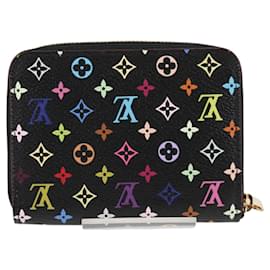 Louis Vuitton-LOUIS VUITTON Monogram Multicolor Zippy Coin Purse Black M93740 Auth BA2267AV-Black
