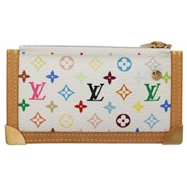 Louis Vuitton-LOUIS VUITTON Monogram Multicolor Pochette Cles Purse White M92655 Auth BD1974AV-White