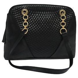 Borsa a Spalla BALLY in Pelle Nera Oro Auth BA2292 Nero D'oro