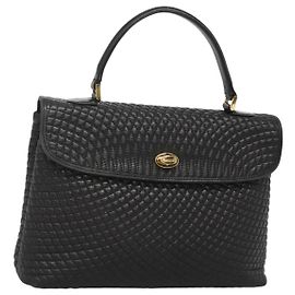 Borsa a mano BALLY in pelle nera e oro Auth BA2236 Nero D'oro