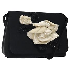 Borsa a Spalla CHANEL in Seta Nera Oro CC Auth 123511 Nero D'oro