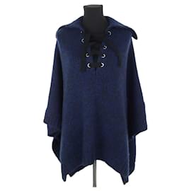 Bash Blauer Wollponcho Blau
