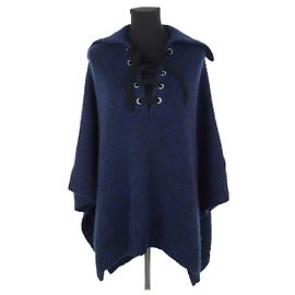 Bash Poncho de lã azul Azul