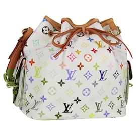 Louis Vuitton-LOUIS VUITTON Monogram Multicolor Petit Noe Bag White M42229 LV Auth BA2116V-White