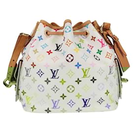 Louis Vuitton-LOUIS VUITTON Monogram Multicolor Petit Noe Bag White M42229 LV Auth BA2116V-White