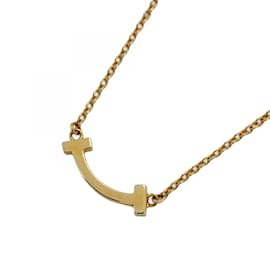 Tiffany & Co-Tiffany Necklace T Smile Mini in 18K Yellow Gold-Other