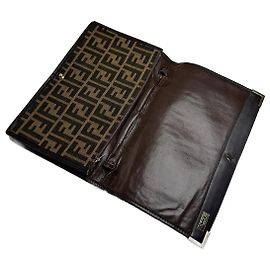Pochette Monogram Vintage Fendi Roma Marron