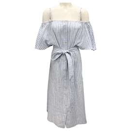 Autre Marque-Palmer Harding Blue Stripe Linen Dress-Blue