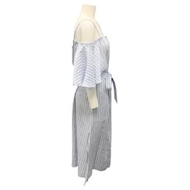 Autre Marque-Palmer Harding Blue Stripe Linen Dress-Blue
