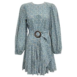 Autre Marque-Rhode Blue Paisley Garden Jenny Dress-Blue