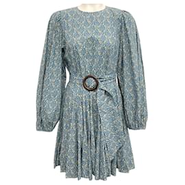 Autre Marque-Rhode Blue Paisley Garden Jenny Dress-Blue