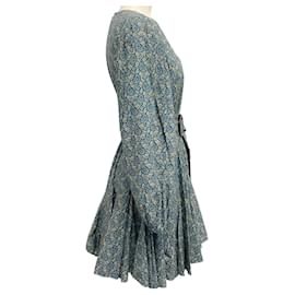 Autre Marque-Rhode Blue Paisley Garden Jenny Dress-Blue