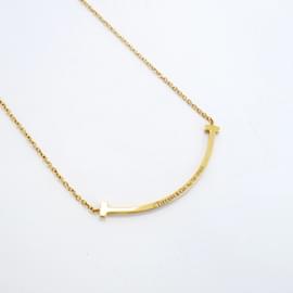 Tiffany & Co-Tiffany Necklace T Smile Small in 18K Yellow Gold with Diamond-Other