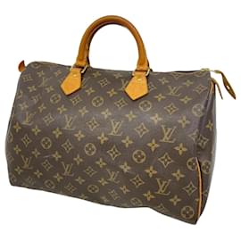 Louis Vuitton-Louis Vuitton Monogram Speedy 35 Handbag-Brown