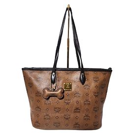 MCM Visetos Sac Cabas en Forme d'Os pour Chien Marron Marron