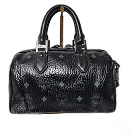 Sac Boston Mini Ella Visetos MCM Noir/Gris Noir Gris