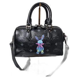 Bolsa Boston pequena Visestos Rabbit MCM preta Preto