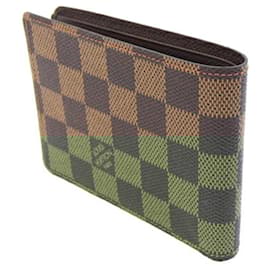 Louis Vuitton-Louis Vuitton Bi-fold Wallet in Damier Canvas-Damier ebene