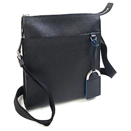 Bulgari-Bvlgari Leather Messenger and Shoulder Bag-Black,Blue