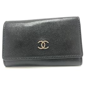 Chanel Black Leather Keycase Black
