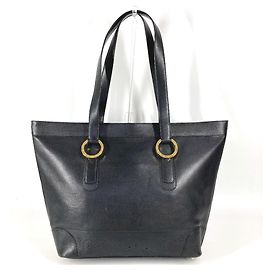 Sac à main en cuir noir Tiffany & Co. Noir Doré