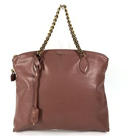Louis Vuitton Lockit Chain Bag Brown Pink