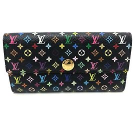 Louis Vuitton Monogram Multicolore Long Wallet Black