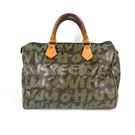Louis Vuitton-Louis Vuitton Monogram Graffiti Speedy 30 Bag-Brown,Khaki