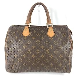 Louis Vuitton-Louis Vuitton Monogram Perforated Speedy 30 Bag-Brown,Green