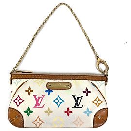 Borsa a catena Mila MM Monogram Multicolore Louis Vuitton Bianco