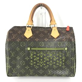 Louis Vuitton-Louis Vuitton Monogram Perforated Speedy 30 Mini Boston Bag-Orange