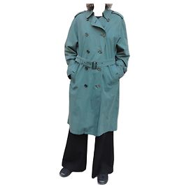 Gabardina Burberry Verde de Algodón Verde