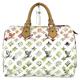 Louis Vuitton-Louis Vuitton Monogram Watercolor VVN Speedy 30 Mini Boston Bag-Pink,White