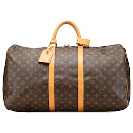 Louis Vuitton-Louis Vuitton Brown Monogram Keepall 55-Brown