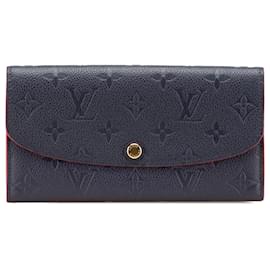 Louis Vuitton-Louis Vuitton Blue Monogram Empreinte Emilie Wallet-Blue,Navy blue
