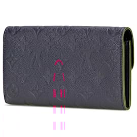 Louis Vuitton-Louis Vuitton Blue Monogram Empreinte Emilie Wallet-Blue,Navy blue